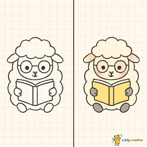 Scholarly Sheep Reading Book-idea-1