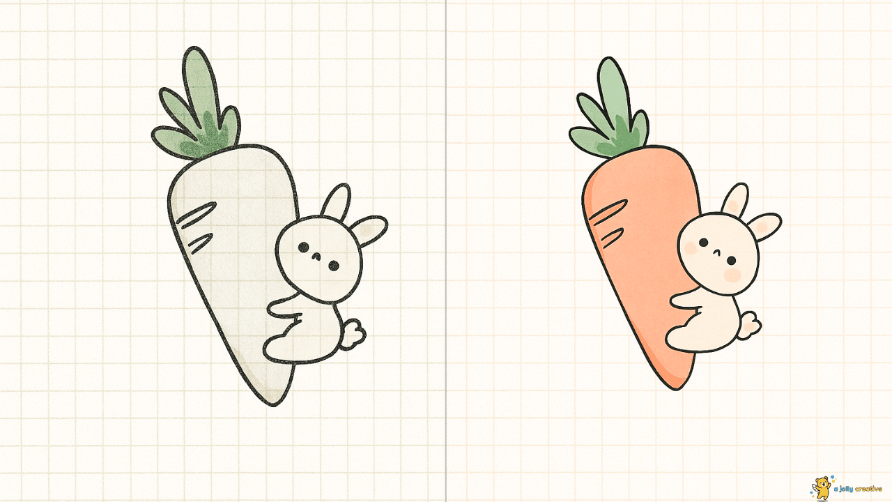 Bunny with Carrot Drawing-2