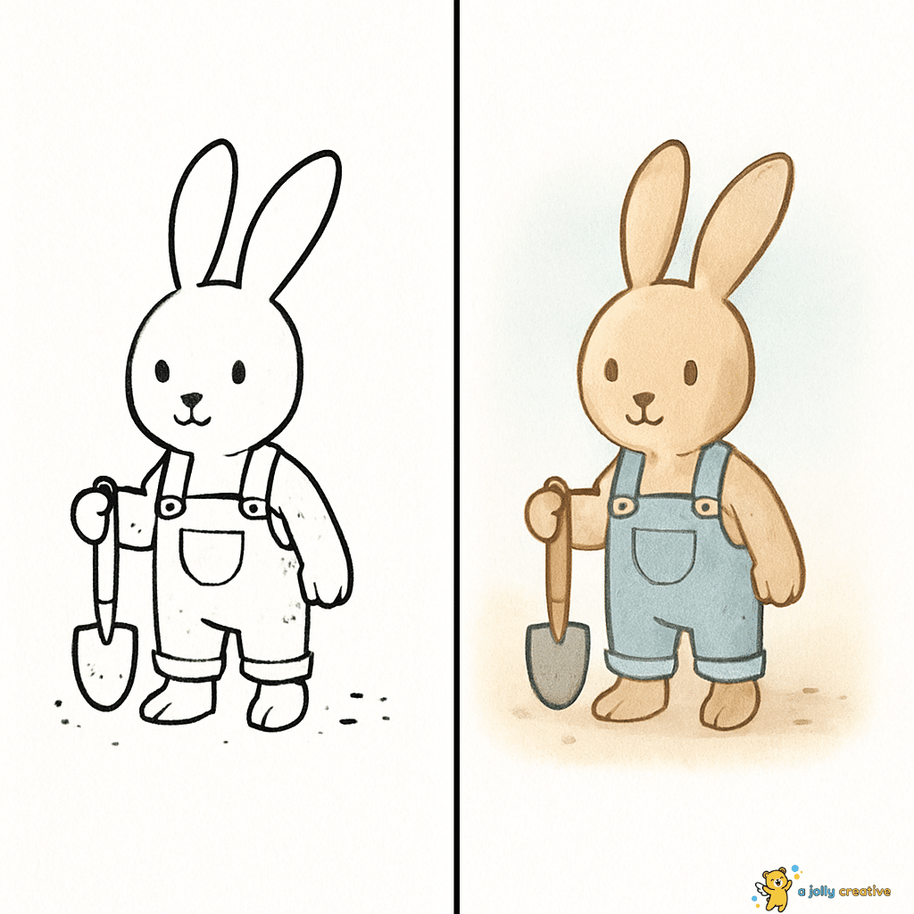 Bunny Gardener Drawing-2