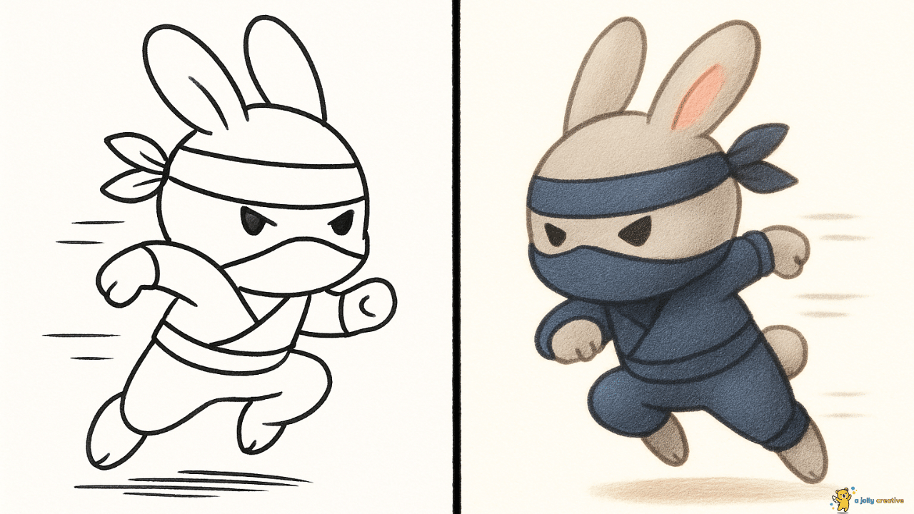 Ninja Bunny Drawing-1