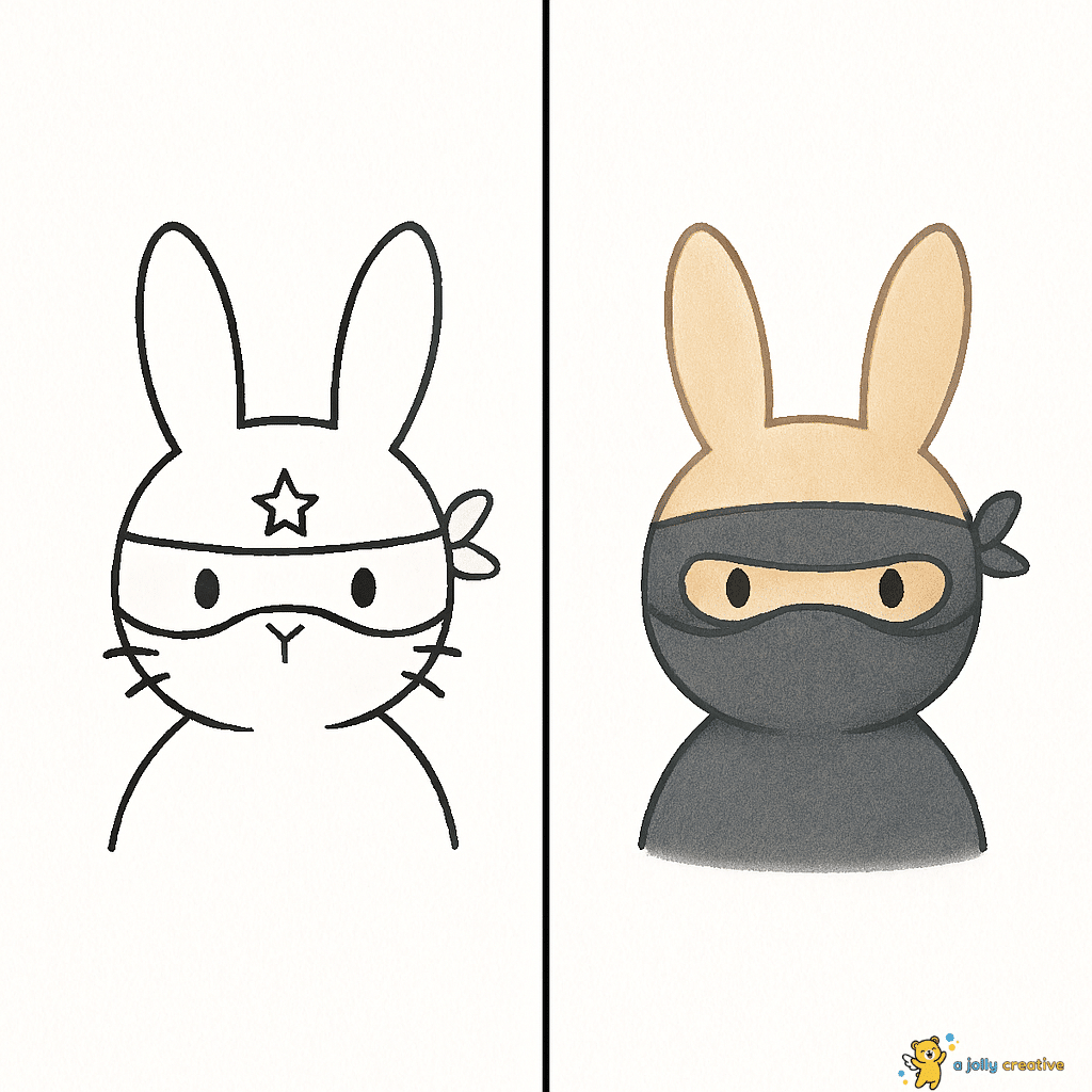 Ninja Bunny Drawing-2