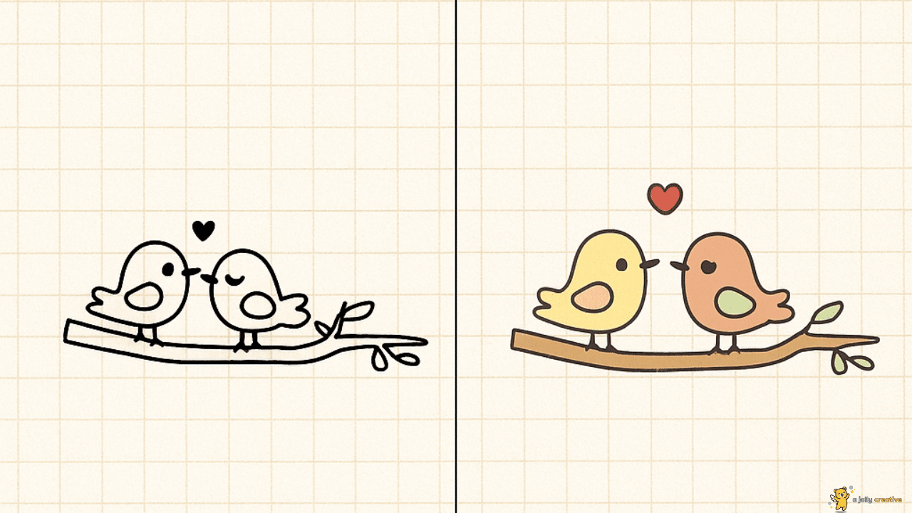 Love Birds Drawing-idea-2