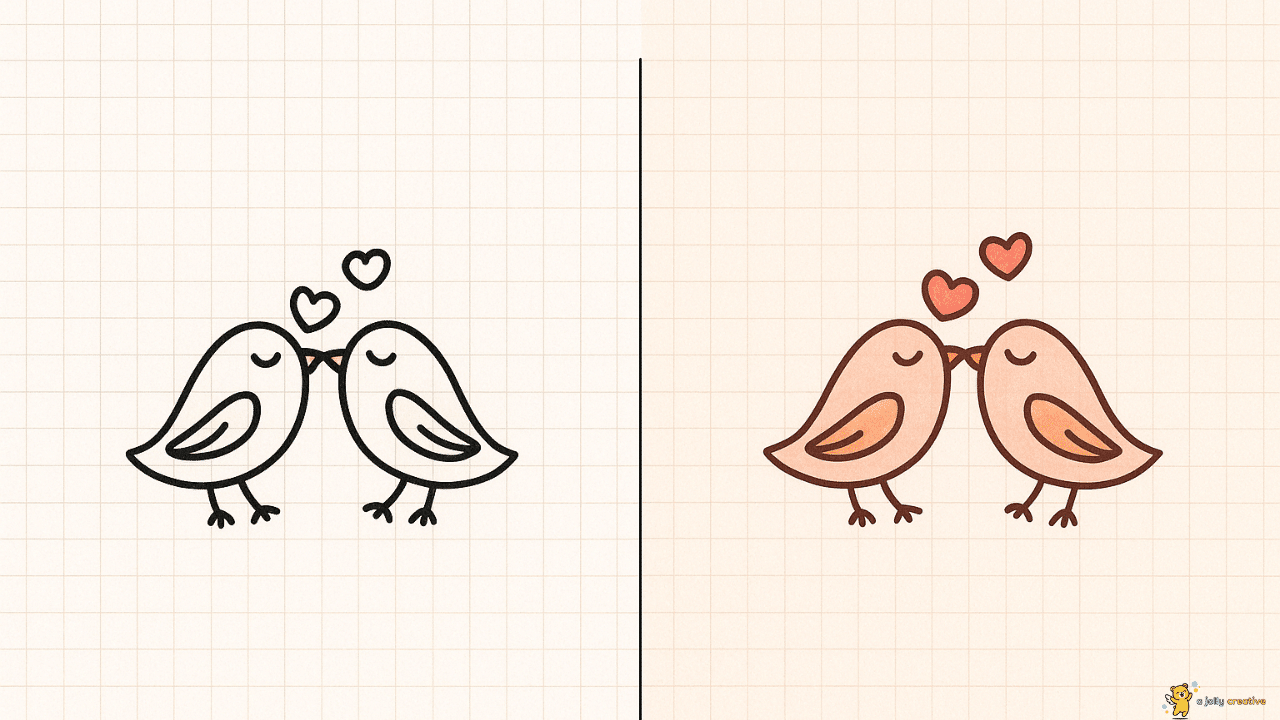 Love Birds Drawing-idea-4