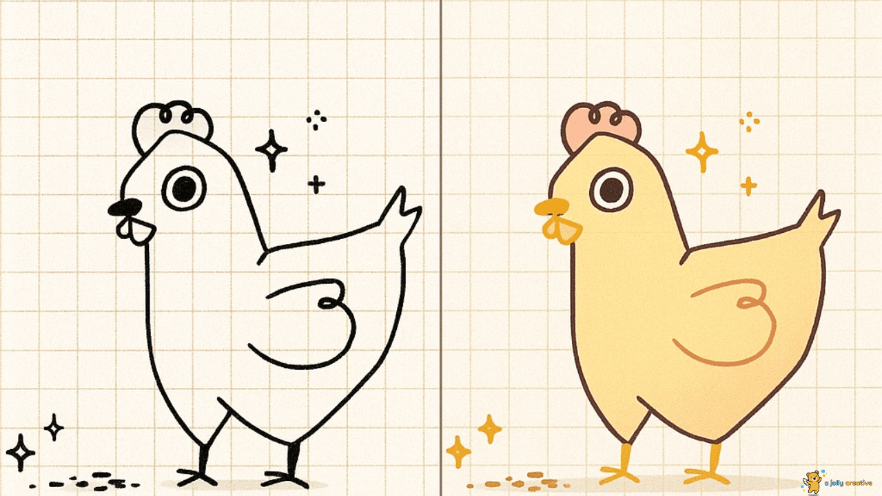 Silly Rooster Drawing-idea-1