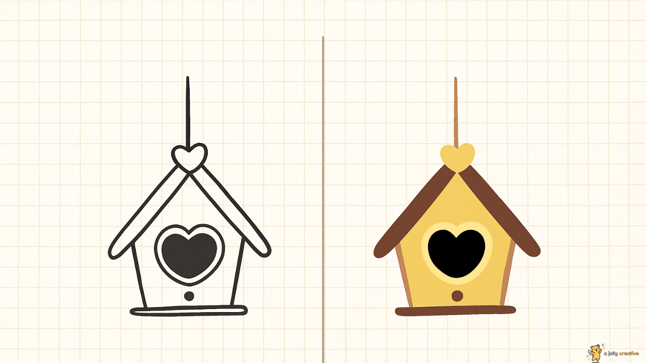 Charming Birdhouse Drawing-1