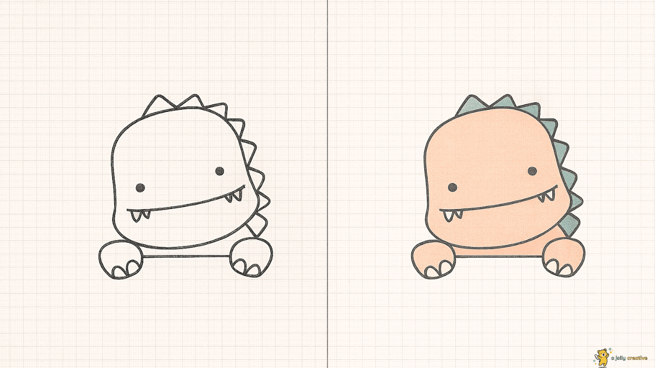 A Simple Standing Dinosaur Drawing-1