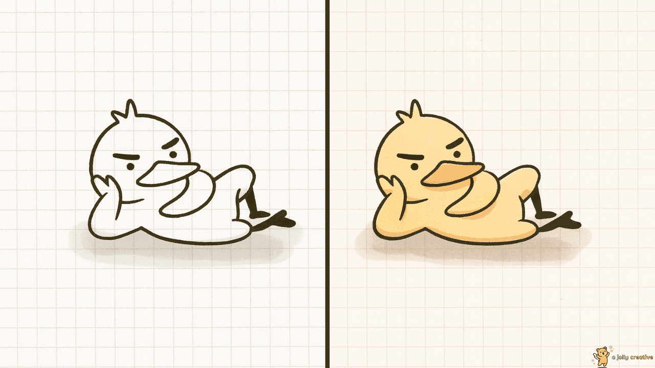 Angry Duck Laying Flat-idea-1