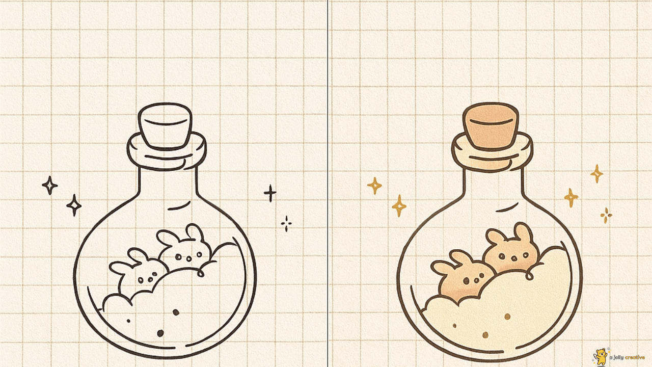 Bunnies in a Bottle Drawing-1