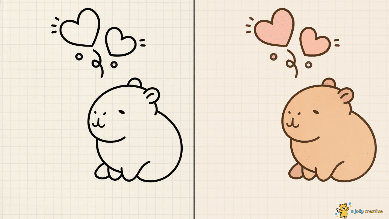 Calm Capybara Drawing-idea-1
