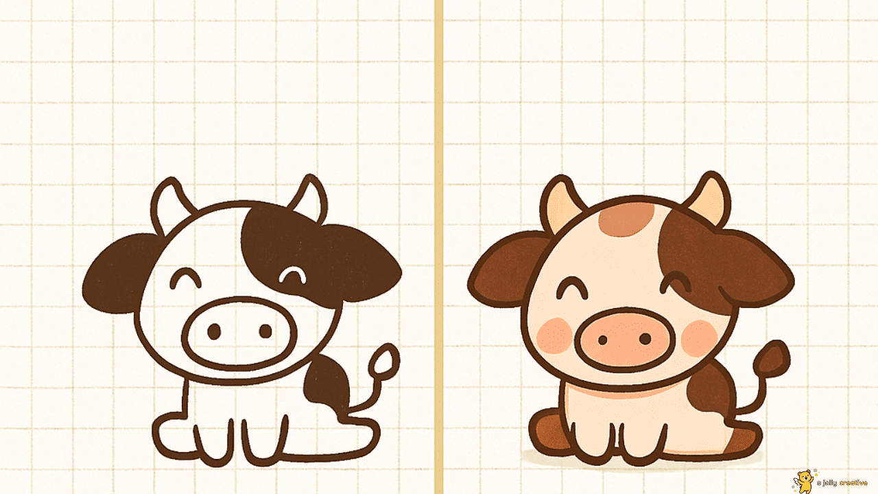Cheerful Sitting Cow-1