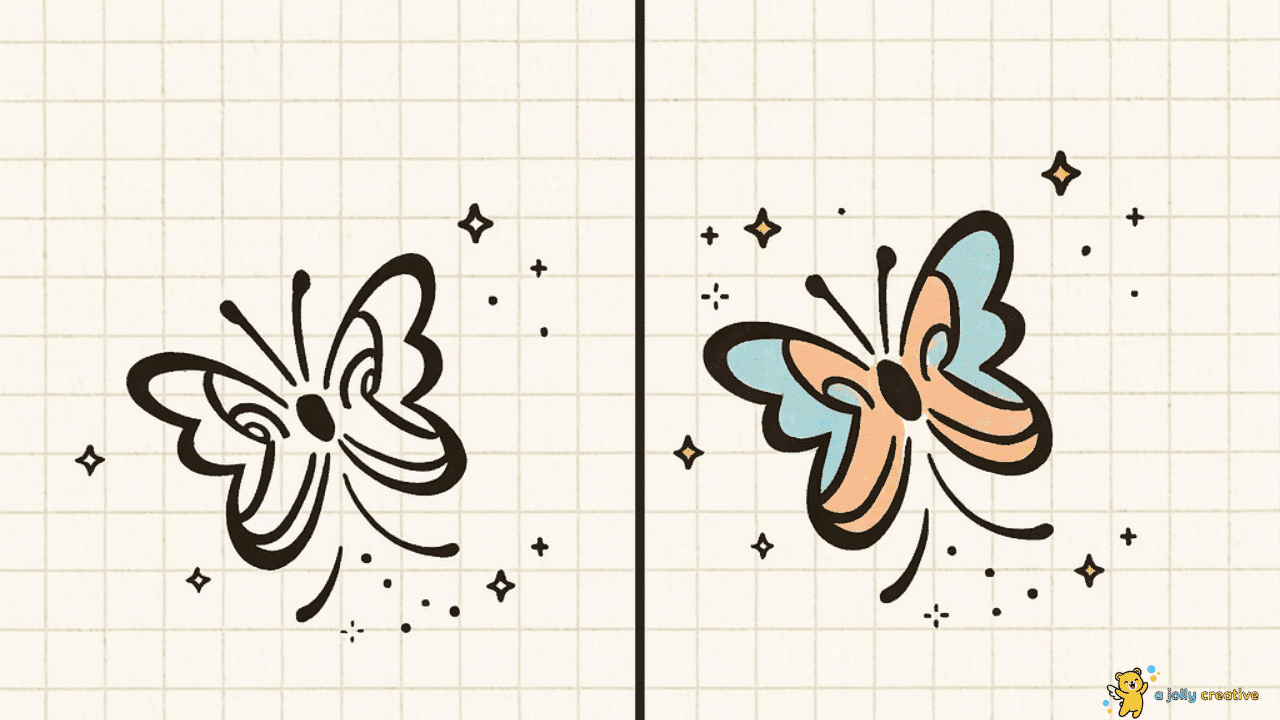 Colorful Butterfly Drawing-idea-1