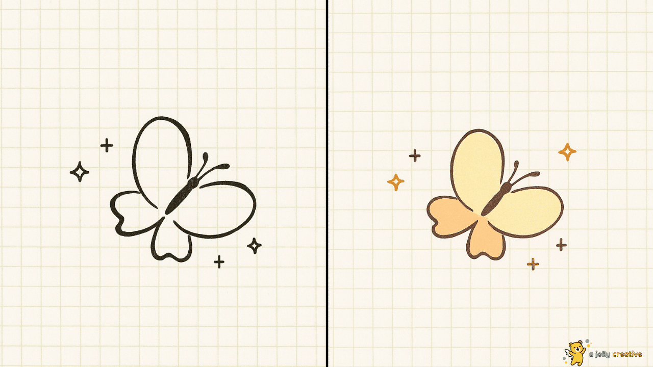 Colorful Butterfly Drawing-idea-2