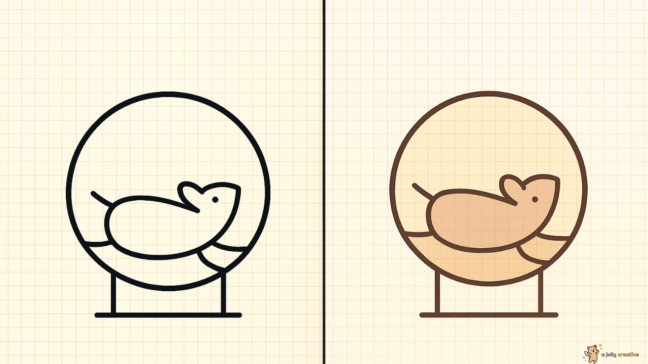 Cute Hamster & Its Wheel Drawing-1