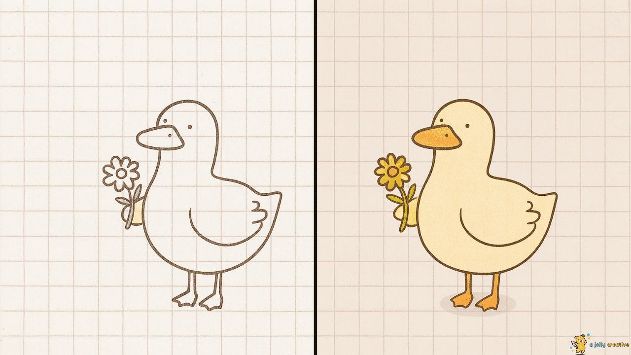 Duck Holding a Beautiful Flower-idea-1