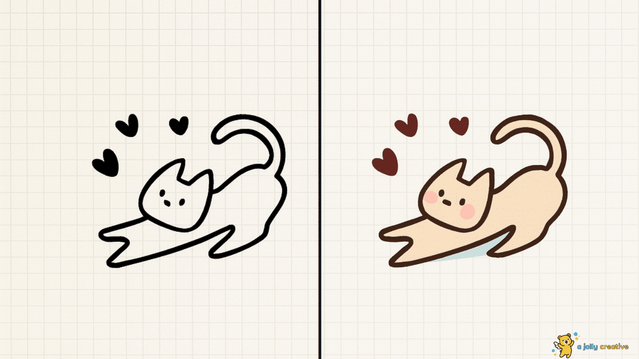 Easy Cat Drawing-idea-3
