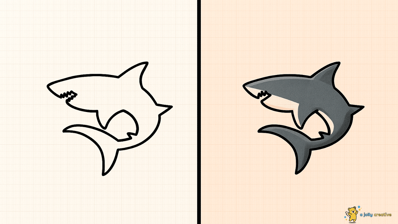 Fierce Shark Drawing-idea-1
