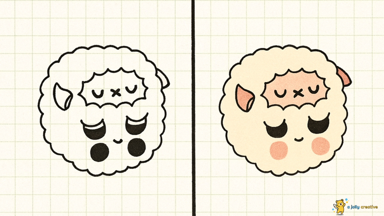 Fluffy Sheep Drawing-idea-1
