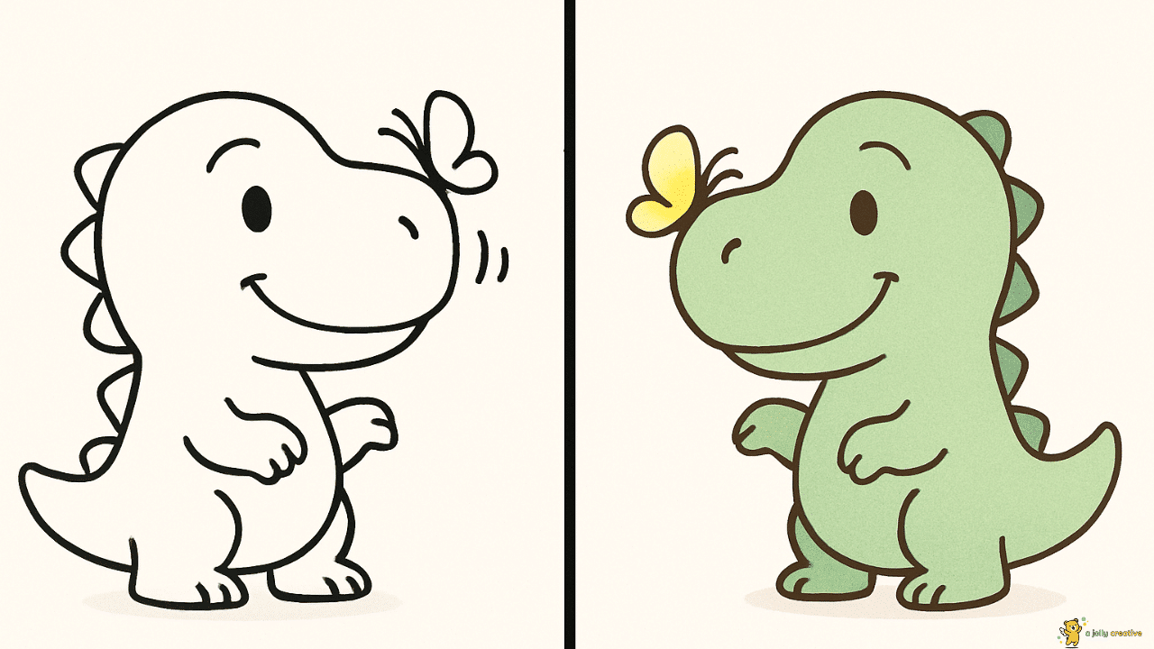 Friendly T-Rex with Butterfly-idea-1
