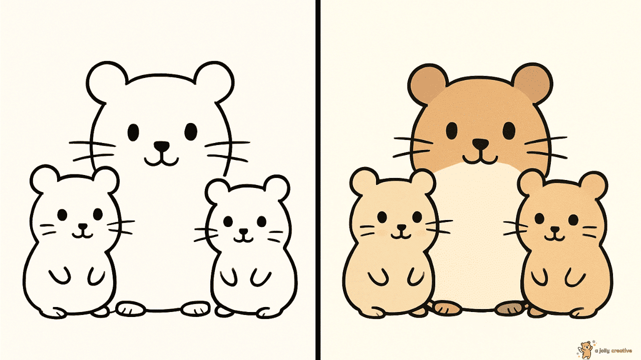Hamster Family Group Drawing-1