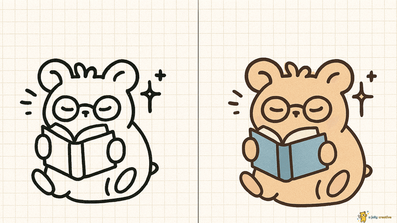 Hamster Reading Drawing-1