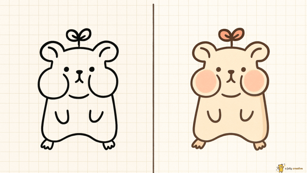 Hamster Storing Food Drawing-1