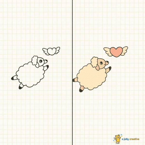 Whimsical Flying Sheep & Heart-idea-1