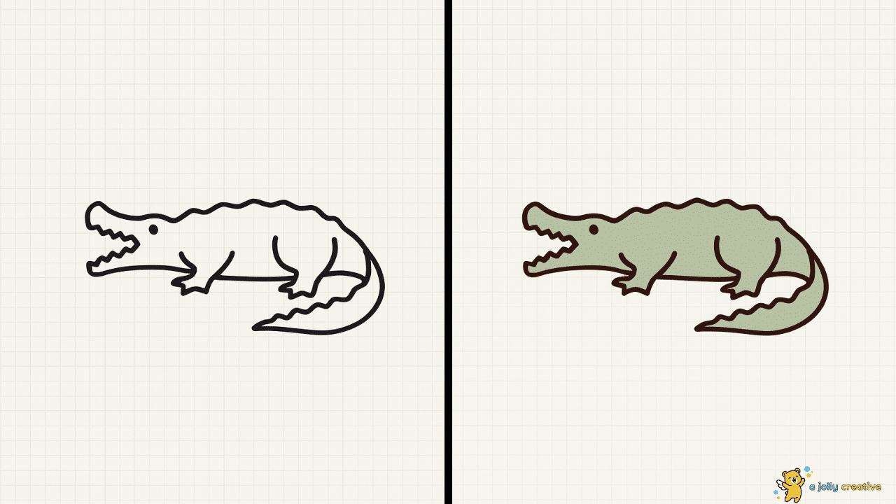Wild Crocodile Drawing-idea-1