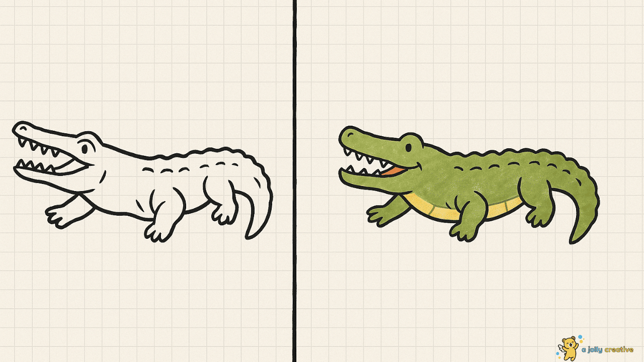 Wild Crocodile Drawing-idea-2