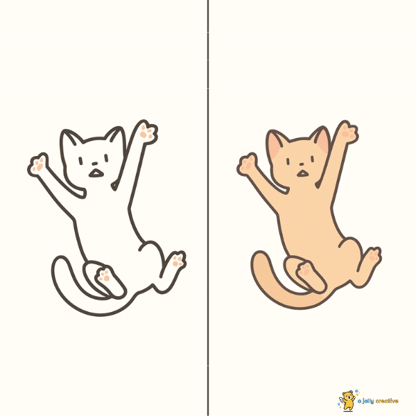 A Cat Falling Drawing idea
