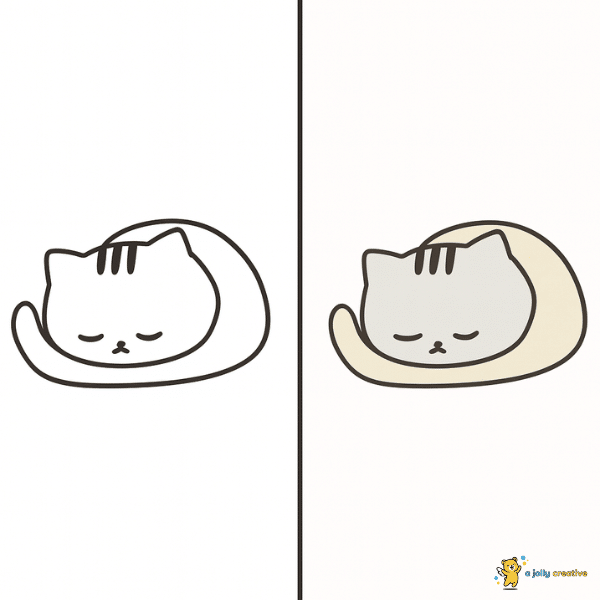 A Cat Sleeping Drawing idea