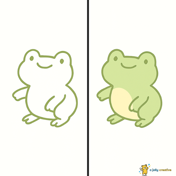 A Cute Dancing Frog Drawing