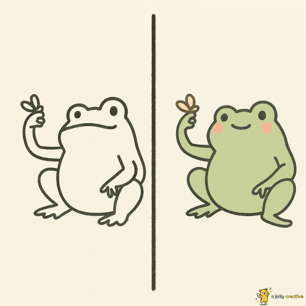 A Frog and A Butterfly Drawing