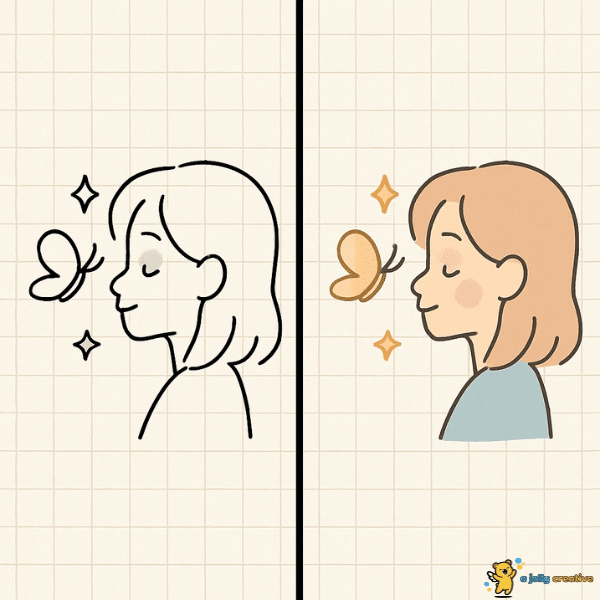 A Girl With a Butterfly Drawing-idea-1