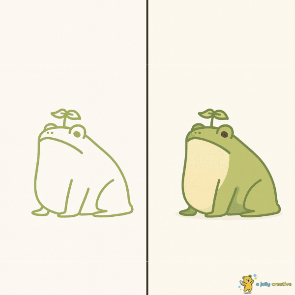A Very Serious Frog Drawing