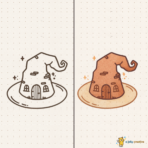 A Wizard's Hat-House drawing idea