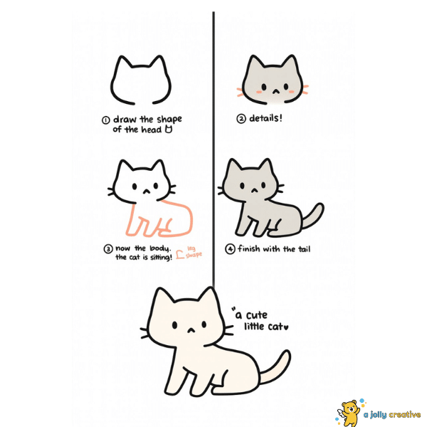 A cat step by step