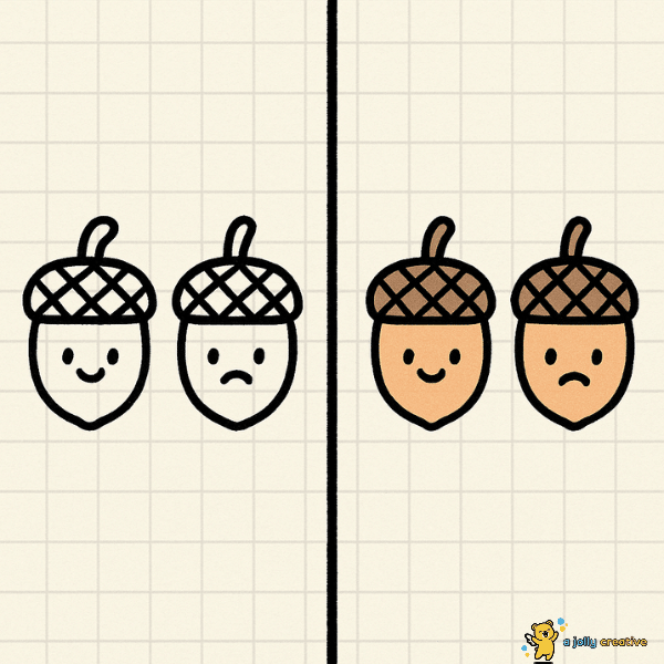 Acorn Faces Drawing