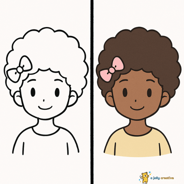 Afro Hair Girl Drawing idea