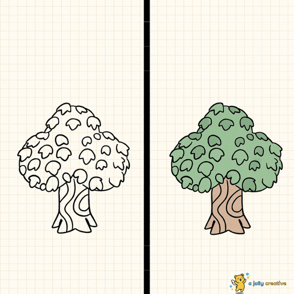 Animal Crossing Tree Drawing idea-3