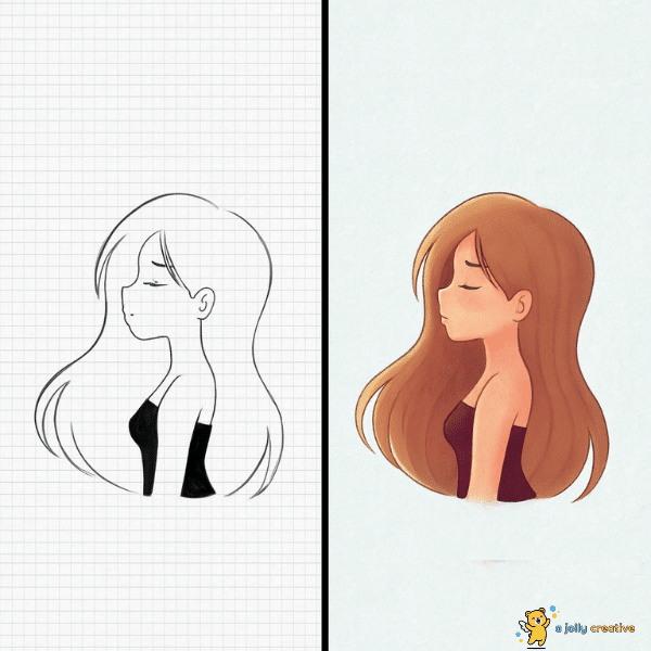 Anime Girl Profile Drawing idea-1