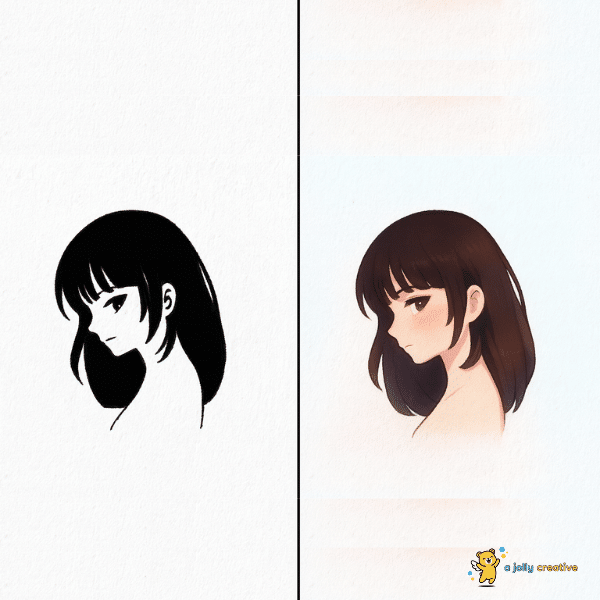 Anime Girl Profile Drawing idea-2