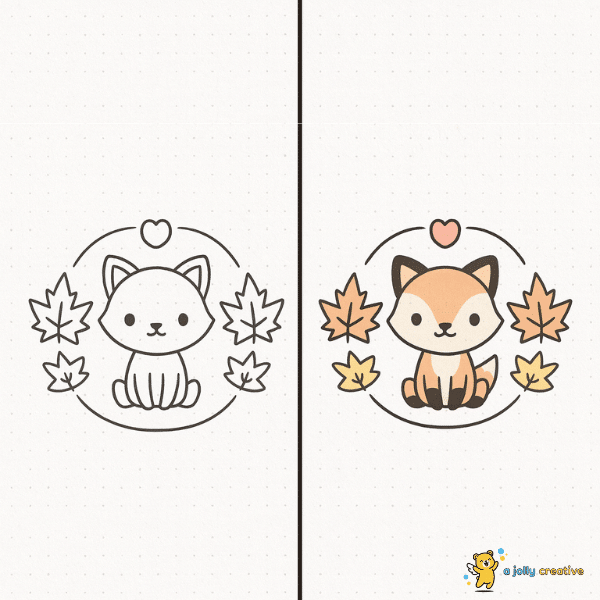 Autumn Fox Drawing idea