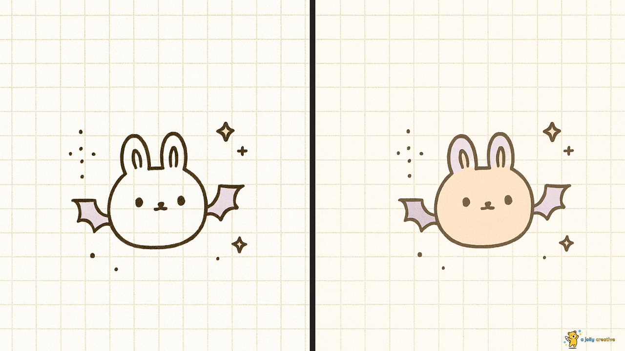 Bat bunny drawing idea