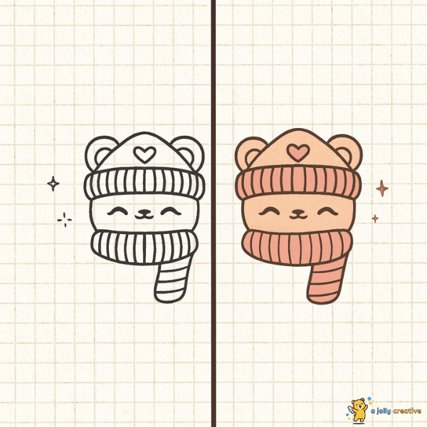 Bear in a Scarf Drawing