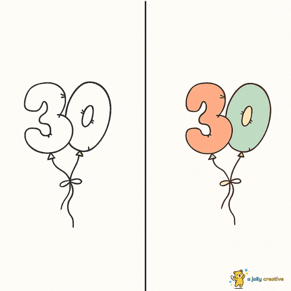 Birthday Balloons Drawing idea-2
