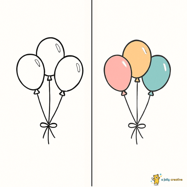 Birthday Balloons Drawing idea-4