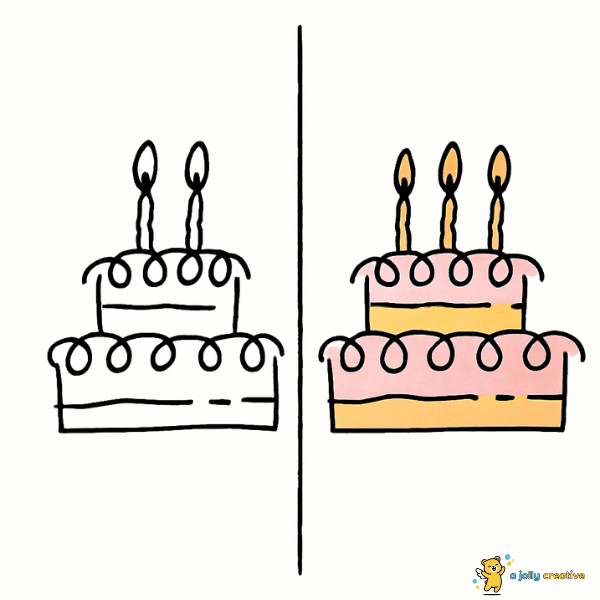 Birthday Cakes Drawing idea-2