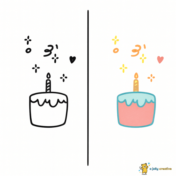 Birthday Cakes Drawing idea-3