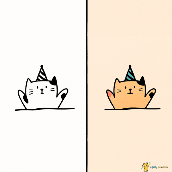 Birthday Cat Drawing idea-1