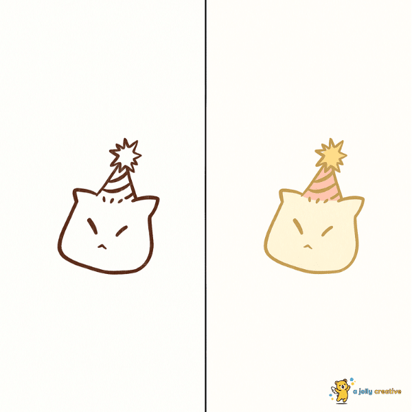 Birthday Cat Drawing idea-2